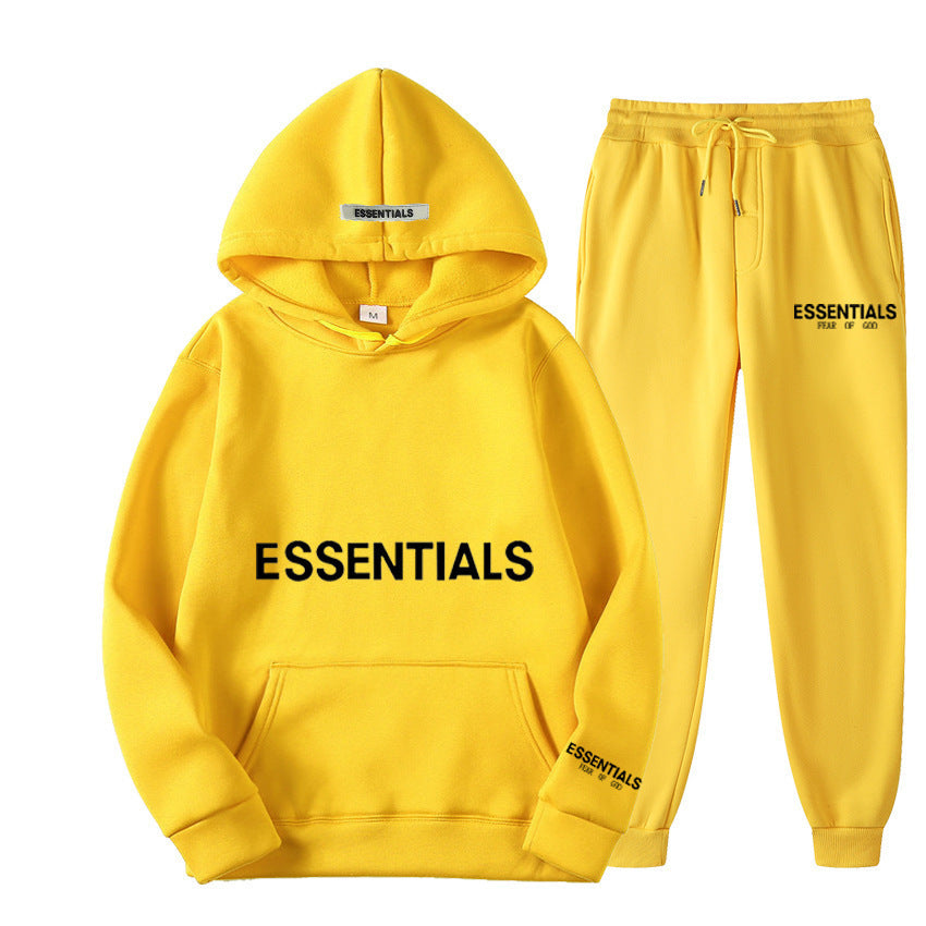 FEAROFGODESSENTIALS Couple Set Hoodies for Men and Women Double Line High Street Fashion Two-Piece Set