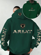Western Letter Print Pullover Hoodie