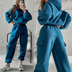 Women's Hooded Sweatshirt Pants Set