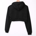 Women's Solid Crop Hoodie