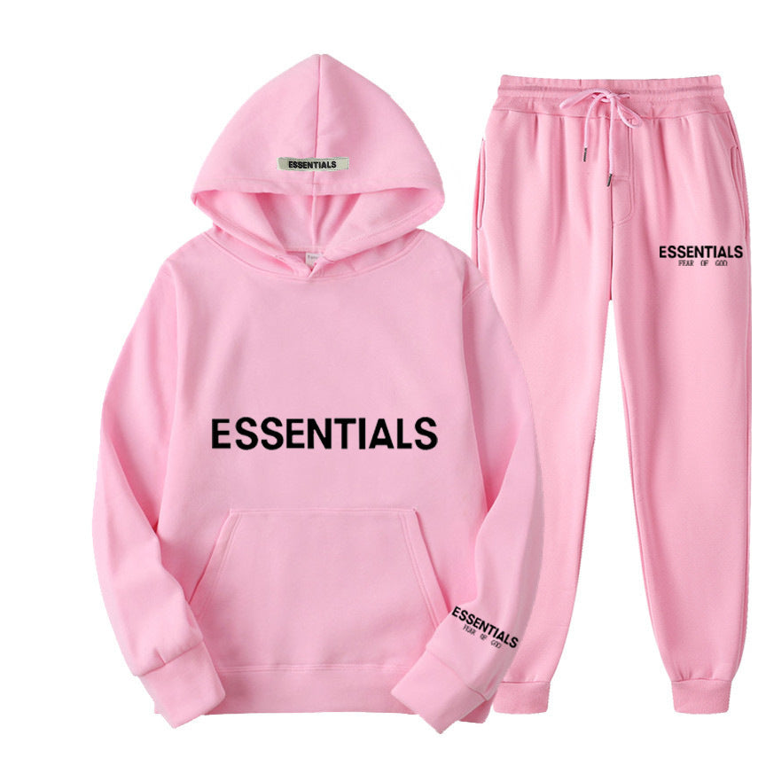 FEAROFGODESSENTIALS Couple Set Hoodies for Men and Women Double Line High Street Fashion Two-Piece Set