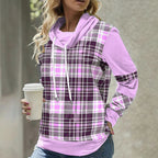 Plaid Print Loose Hooded Top