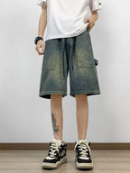Loose Fit Washed Denim Shorts