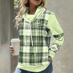 Plaid Print Loose Hooded Top