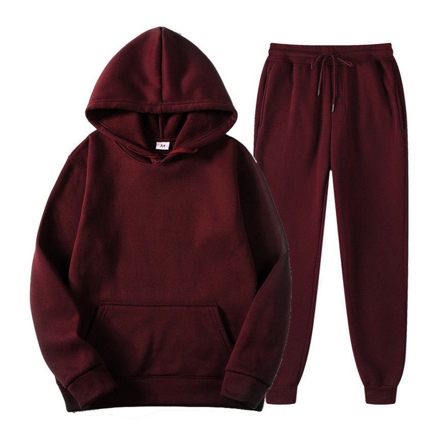Casual Hooded Tracksuit Set