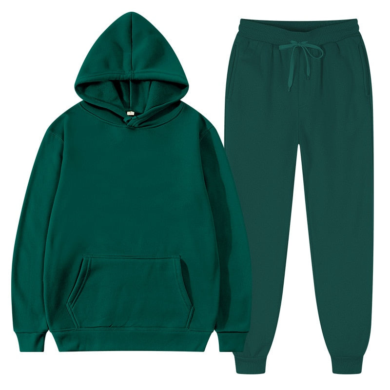 Casual Hooded Tracksuit Set