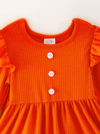 Girls Pumpkin Print Halloween Set