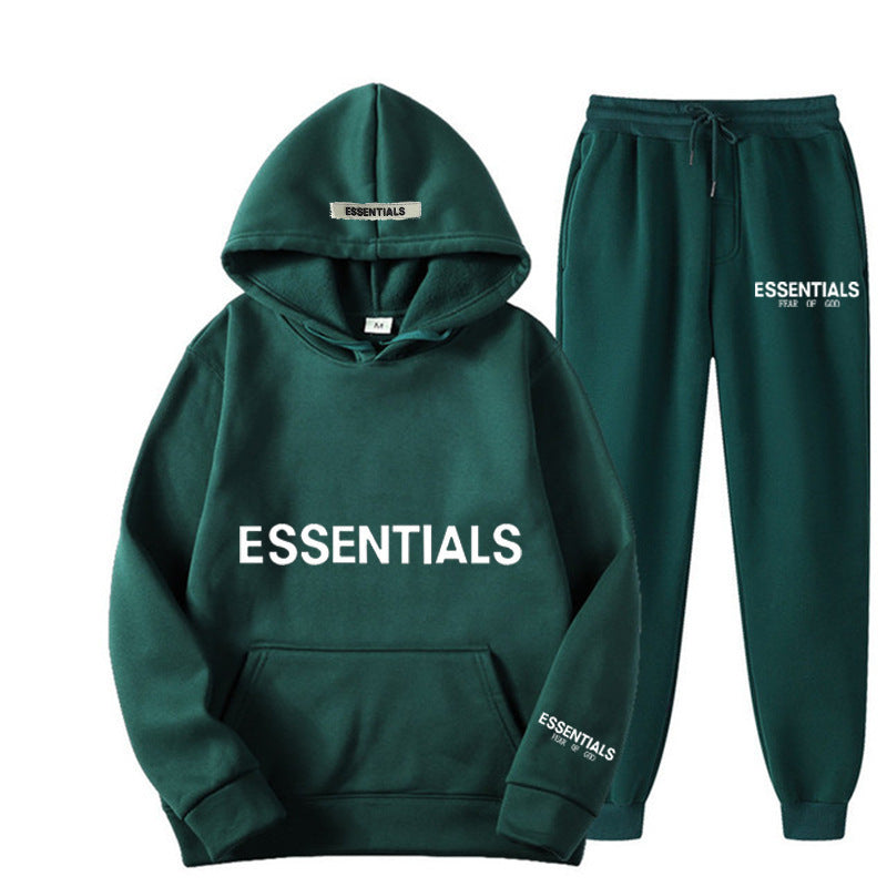 FEAROFGODESSENTIALS Couple Set Hoodies for Men and Women Double Line High Street Fashion Two-Piece Set