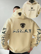 Western Letter Print Pullover Hoodie