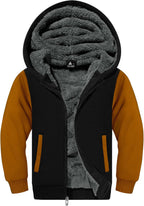 SWISSWELL Hooded Jacket for Boys Full Zip Ultra Soft Sherpa Fleece Hoodie Sweatshirt for Kids School Hooded Outerwear