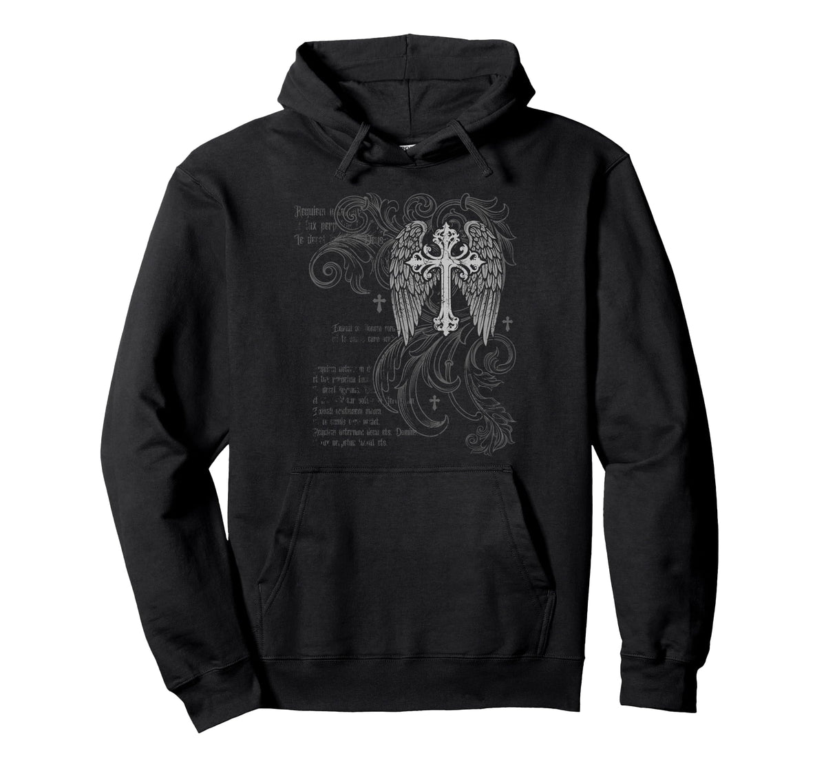Y2K Grunge Cross Wings 2000S Goth Hoodie - Aesthetic Graphic for Adults