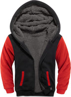 SWISSWELL Hooded Jacket for Boys Full Zip Ultra Soft Sherpa Fleece Hoodie Sweatshirt for Kids School Hooded Outerwear