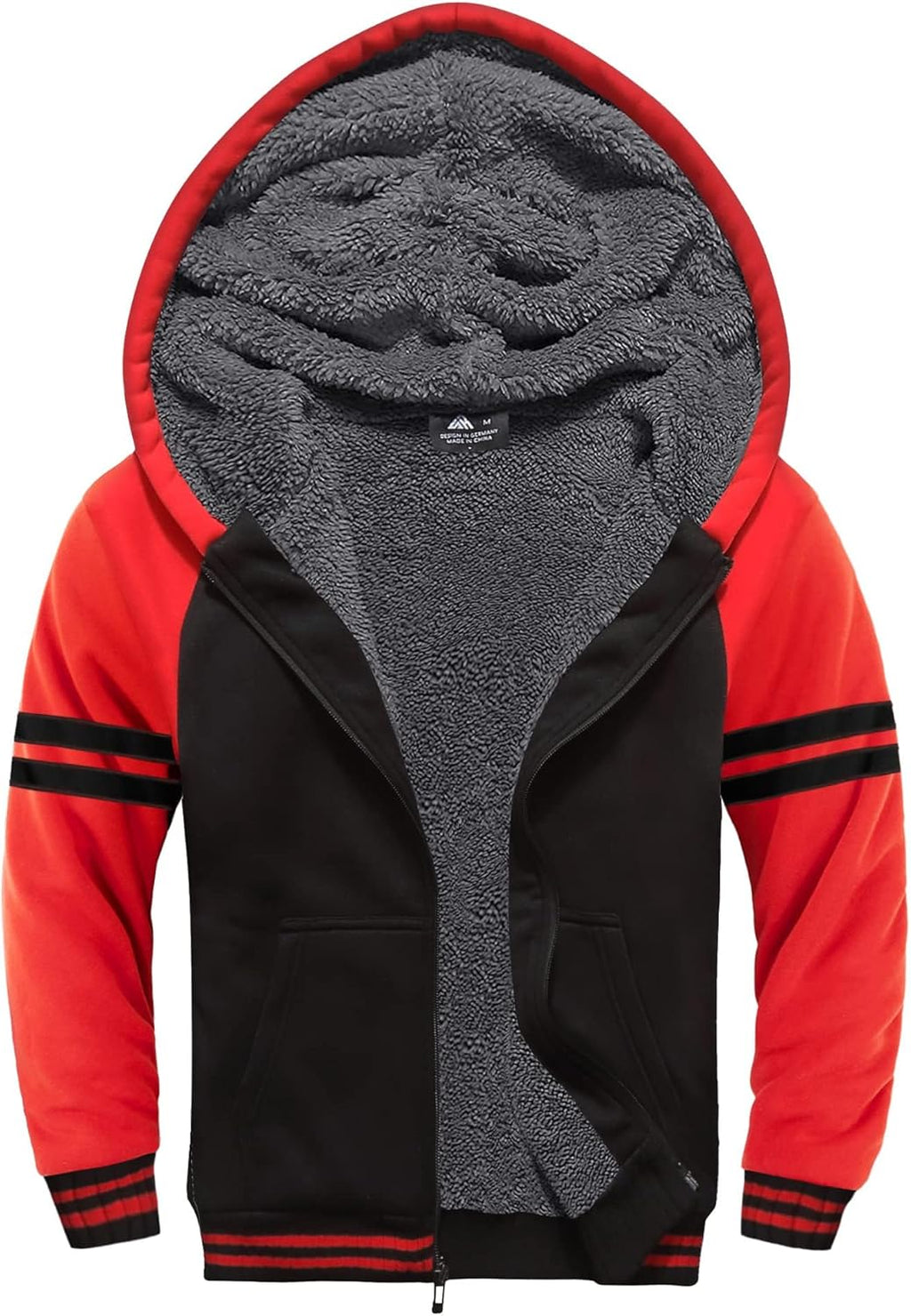 SWISSWELL Hooded Jacket for Boys Full Zip Ultra Soft Sherpa Fleece Hoodie Sweatshirt for Kids School Hooded Outerwear