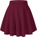 Flared Stretchy Mini Skater Skirt
