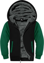SWISSWELL Hooded Jacket for Boys Full Zip Ultra Soft Sherpa Fleece Hoodie Sweatshirt for Kids School Hooded Outerwear