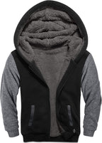 SWISSWELL Hooded Jacket for Boys Full Zip Ultra Soft Sherpa Fleece Hoodie Sweatshirt for Kids School Hooded Outerwear
