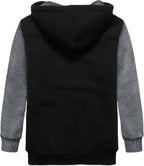 SWISSWELL Hooded Jacket for Boys Full Zip Ultra Soft Sherpa Fleece Hoodie Sweatshirt for Kids School Hooded Outerwear