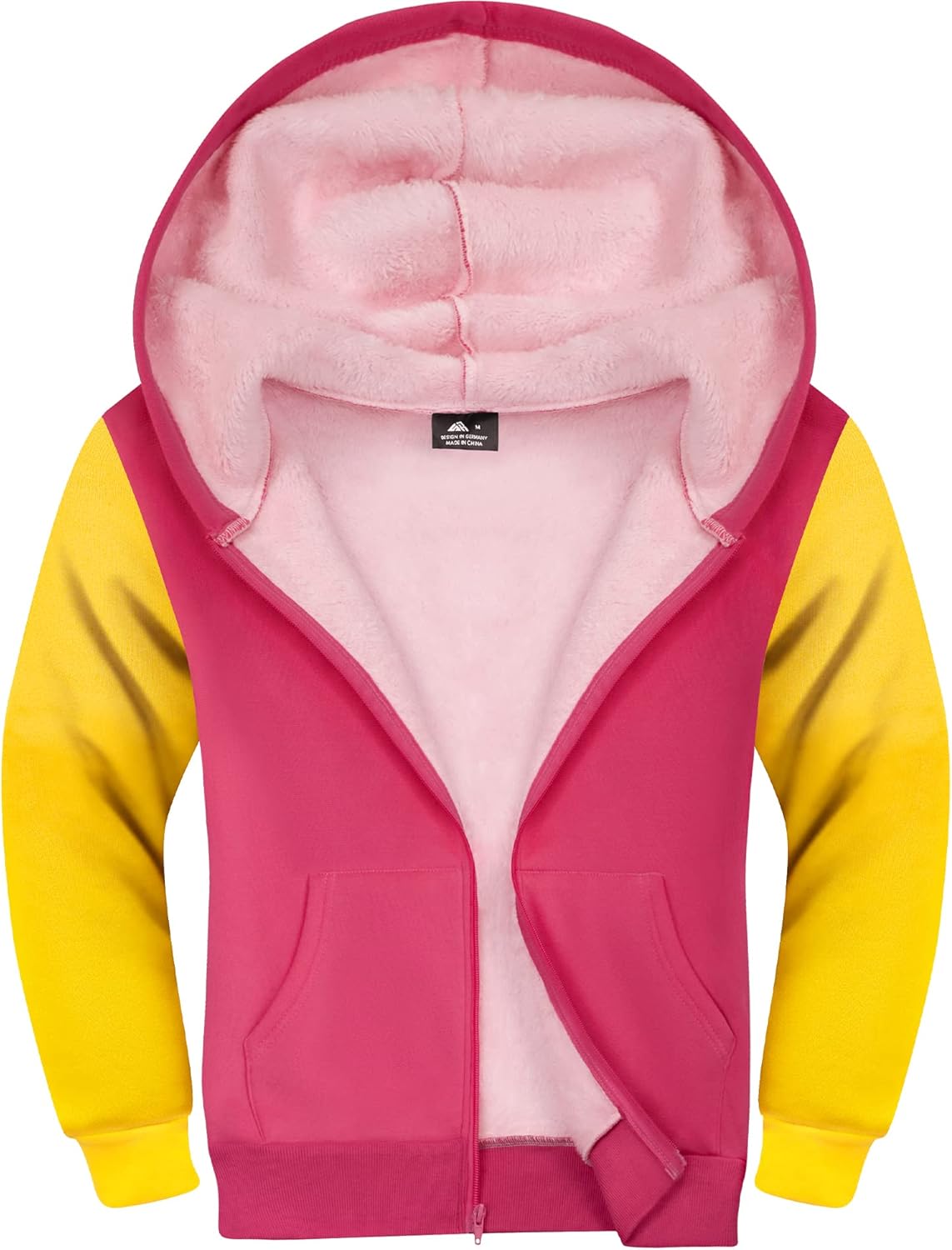 SWISSWELL Hooded Jacket for Boys Full Zip Ultra Soft Sherpa Fleece Hoodie Sweatshirt for Kids School Hooded Outerwear