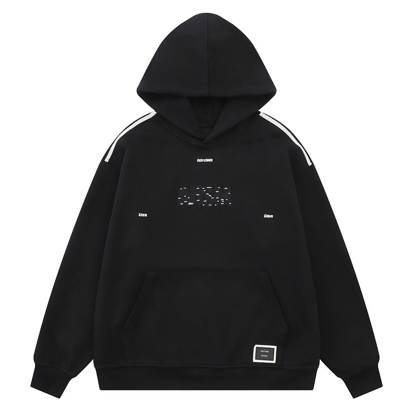 Contrasting Shoulder Strap Hoodie