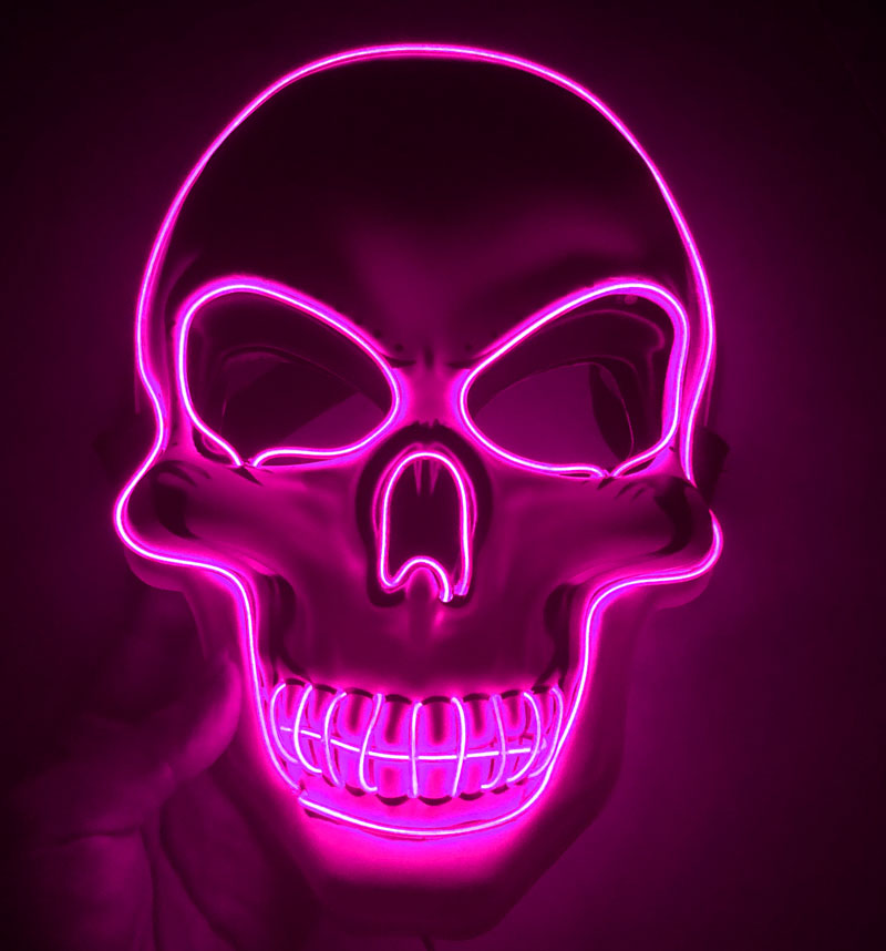 Halloween Skeleton Mask LED Glow Scary Mask