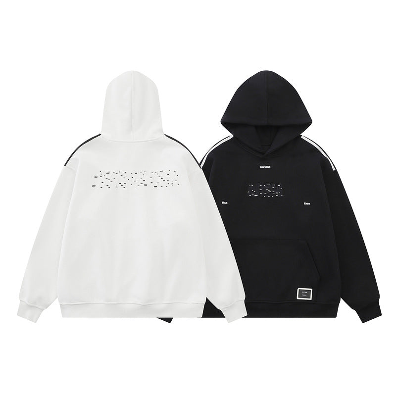 Contrasting Shoulder Strap Hoodie