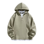 Layered V-Neck Hooded Sweatshirt