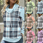 Plaid Print Loose Hooded Top