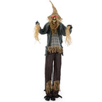 7 FT Halloween Decoration Animated Standing Scary Scarecrow with Light-up Eyes for Hunted Houses