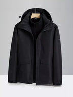 Men's Plus Size Zip Up Waterproof Hooded Jacket