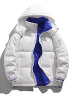 Men's Full Size Contrast Hooded Jacket with Drawstring Hem Plus Size