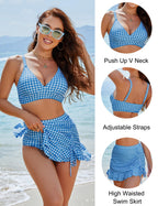 High Waisted Gingham Bikini Set