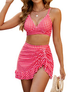 High Waisted Gingham Bikini Set
