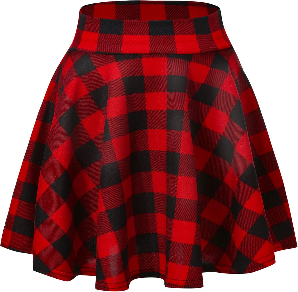 Flared Stretchy Mini Skater Skirt