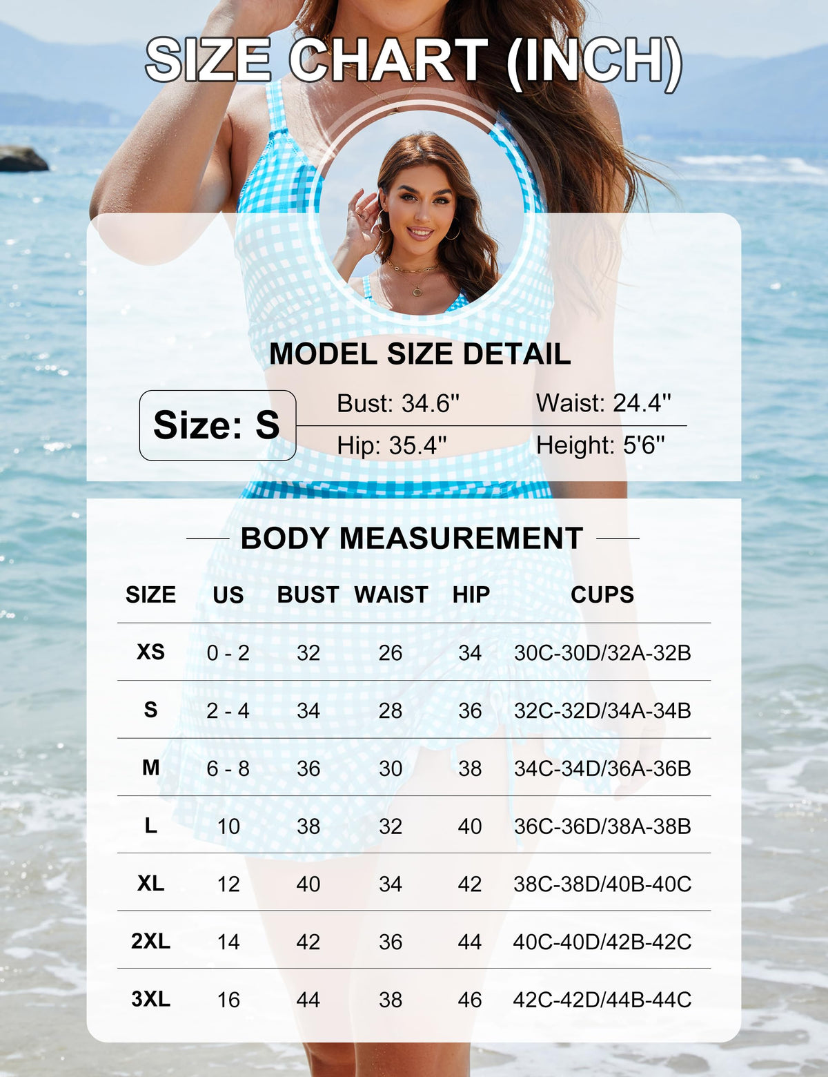 High Waisted Gingham Bikini Set