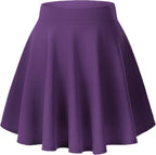 Flared Stretchy Mini Skater Skirt