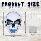 Waipfaru Halloween Scream Mask with Gloves Blue 2PCS Plastic