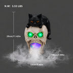 Halloween Cat Skull Statue