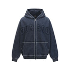 Vintage Letter Zip Hoodie