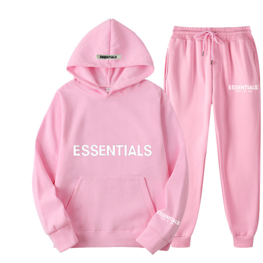 FEAROFGODESSENTIALS Couple Set Hoodies for Men and Women Double Line High Street Fashion Two-Piece Set