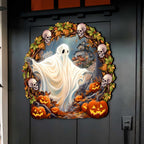 Halloween Ghost Wreath Door Hanger Door Décor by G. Debrekht - Halloween Décor - 8652825H