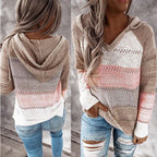 Women's Knitted Hooded Sweater