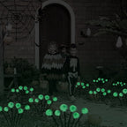 2Packs Solar Scary Eyeballs Lights Outdoor Halloween Decoration Swaying Light Halloween Path Lights Ornaments with Total 12LED IP65 Waterproof for Yar