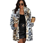 Winter Coat Warm Lapel Long Fluffy Faux Fur Coat Women Loose Long Sleeve Jacket Outerwear Clothing