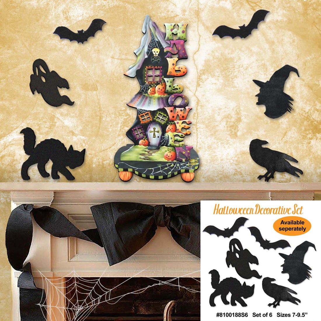 Candle Holder Halloween Door Decor by Jamie Mills-Price - Thanksgiving Halloween Decor - 8457402H