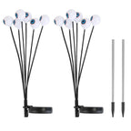 2Packs Solar Scary Eyeballs Lights Outdoor Halloween Decoration Swaying Light Halloween Path Lights Ornaments with Total 12LED IP65 Waterproof for Yar