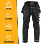 Riggermen Mens Work Pants Lightweight Cargo Tactical Trouser with Holster Pockets Relaxed Fit Safety Pants for Construction
