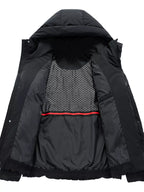 Men's Full Size Snap Down Hooded Padded Winter Jacket Plus Size