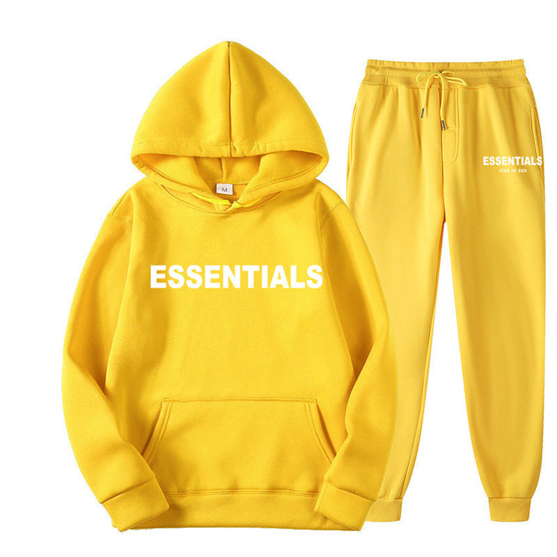 FEAROFGODESSENTIALS Couple Set Hoodies for Men and Women Double Line High Street Fashion Two-Piece Set