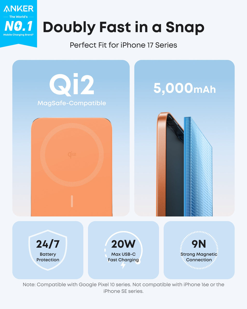 Slim Magnetic 5000mAh Power Bank