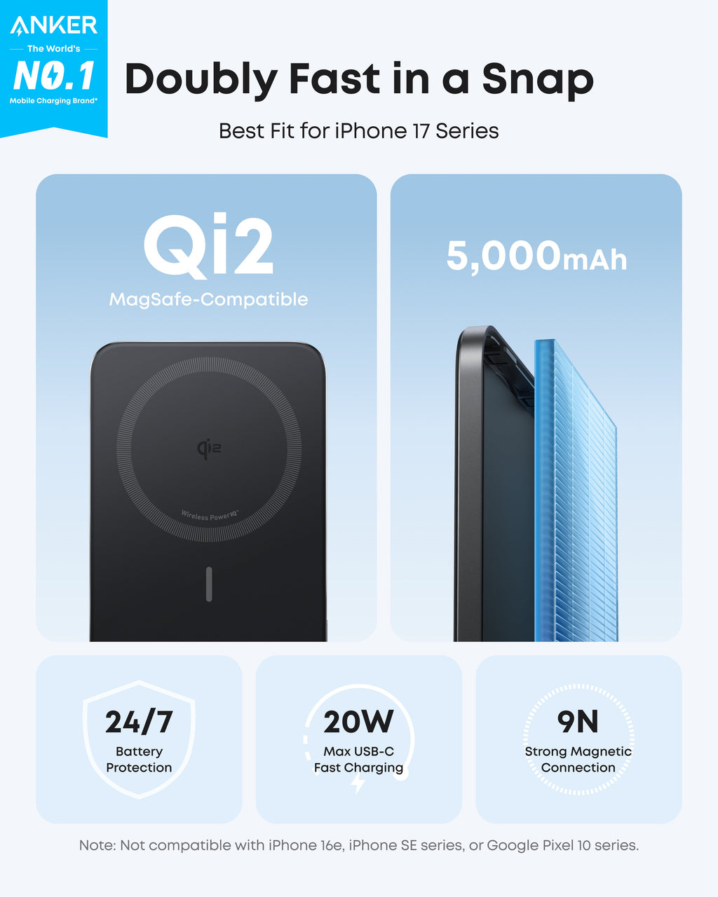 Slim Magnetic 5000mAh Power Bank
